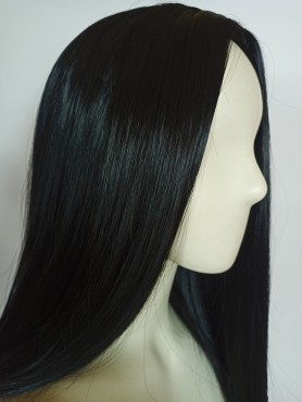 Peruka long bob czarna bez grzywki PK024