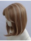 Peruka long bob ciemny blond pasemka z grzywką PK141