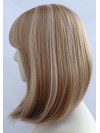 Peruka long bob ciemny blond pasemka z grzywką PK141