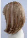 Peruka long bob ciemny blond pasemka z grzywką PK141