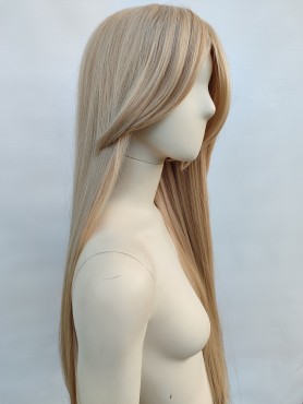 Peruka z długą grzywką platynowy blond PK051