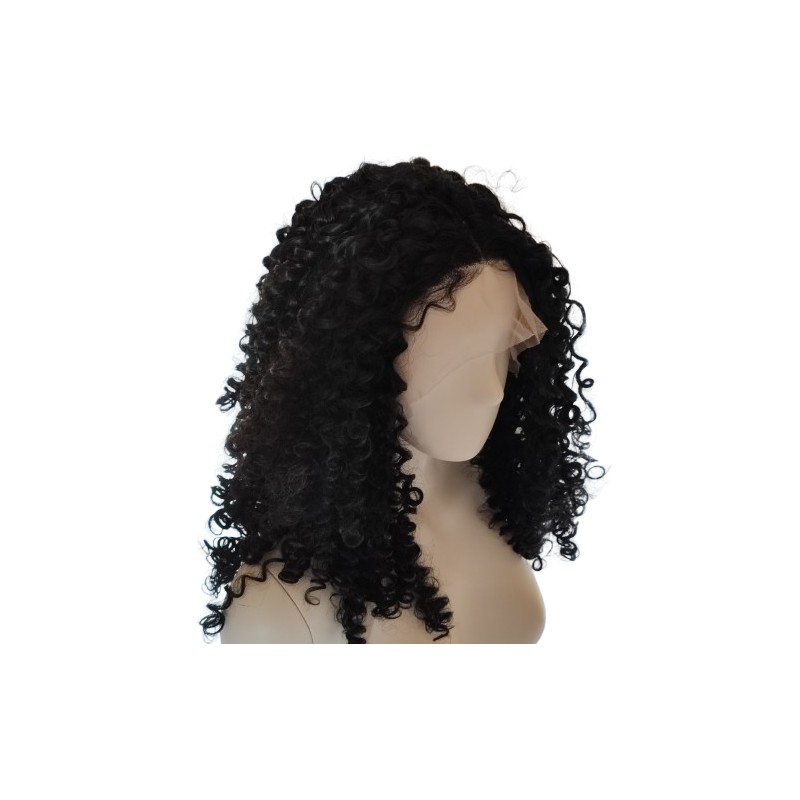 Peruka lace front czarna afroloki LF011