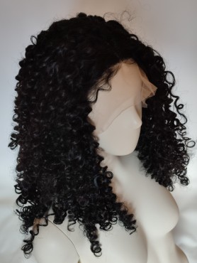 Peruka lace front czarna afroloki LF011