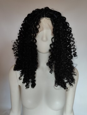 Peruka lace front czarna afroloki LF011