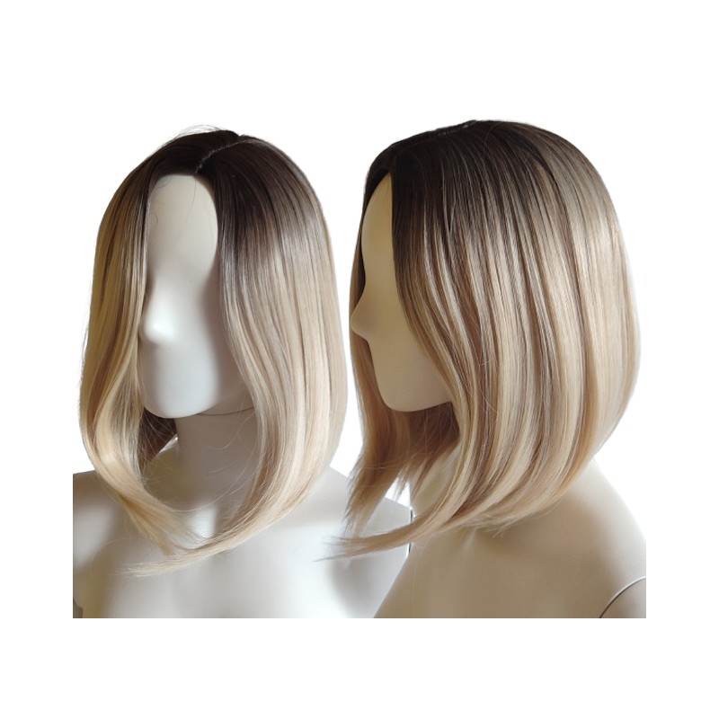 Peruka bob ombre jasny blond bez grzywki PK163