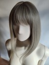 Peruka popielaty naturalny blond bob z grzywką PK115