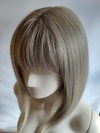 Peruka popielaty naturalny blond bob z grzywką PK115