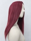 Peruka bordowa do ramion longbob bez grzywki prosta PK164