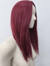 Peruka bordowa do ramion longbob bez grzywki prosta PK164