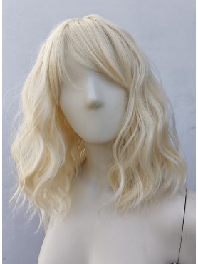 Peruka blond fale do ramion z grzywką PK055
