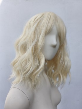 Peruka blond fale do ramion z grzywką PK055