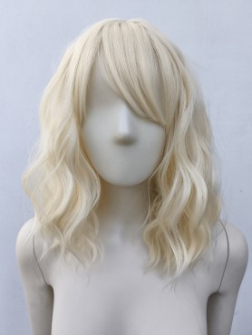 Peruka blond fale do ramion z grzywką PK055