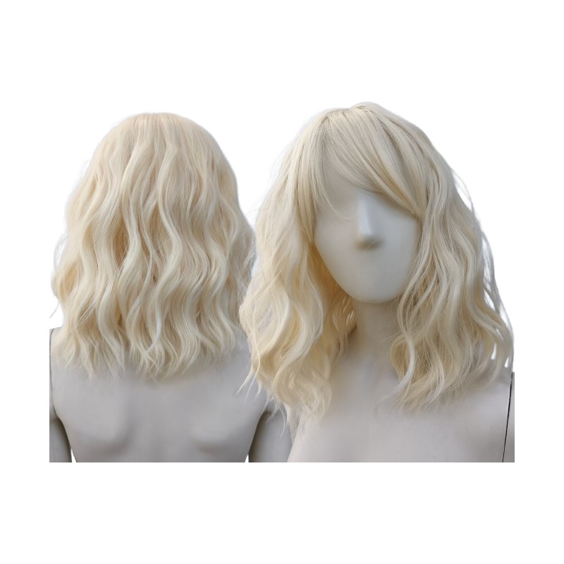 Peruka blond fale do ramion z grzywką PK055