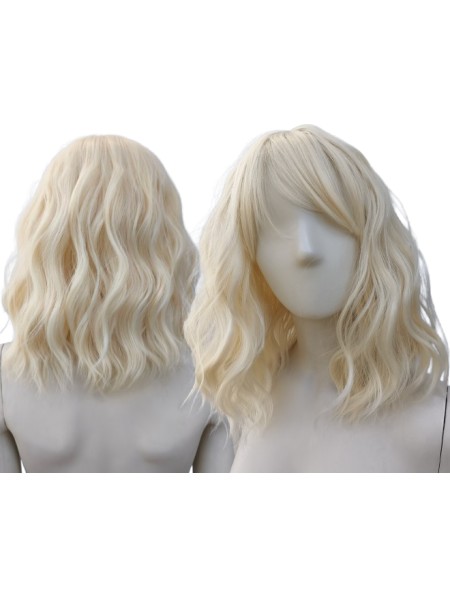 Peruka blond fale do ramion z grzywką PK055