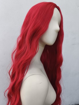 Peruka czerwona loki fale bez grzywki PK057