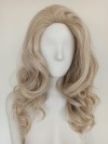 Peruka bez grzywki loki platynowy blond PK040